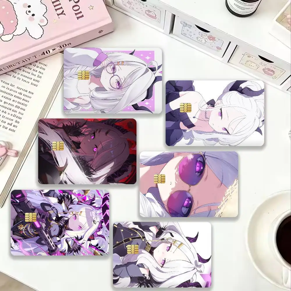 B-Blue A-Archive S-Sorasaki H-Hina 4pcs 1Set Laser Holographic Sticker Skin Cover for Credit Bank Debit Card