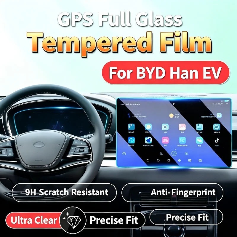 For 25 models BYD Han EV central navigation screen full glass tempered film car interior scratch protection film