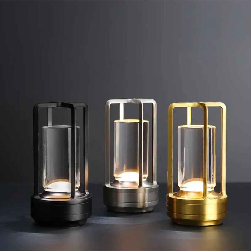 ABVJ-LED Table Lamp Rechargeable Night Light Bedroom Eye Protection Advanced Sense Bedside Lamp Portable Camping Lamp