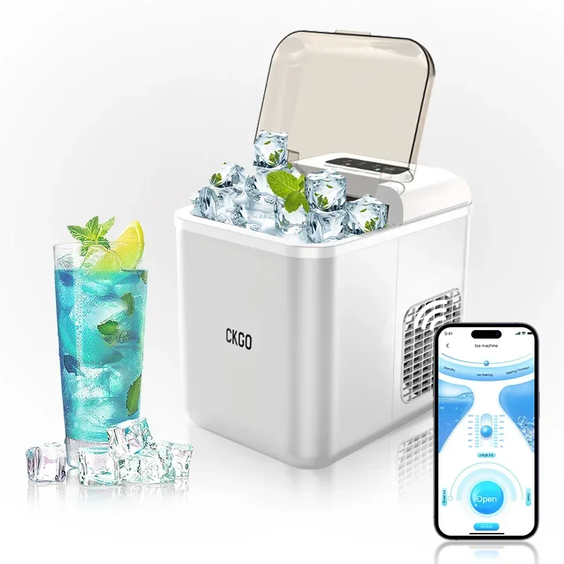 Ice Maker Nugget, Portable Smart Countertop Ice Maker Machine with Self-Cleaning, 10 Mins 9 Bullet Ice, 26lbs/24Hrs