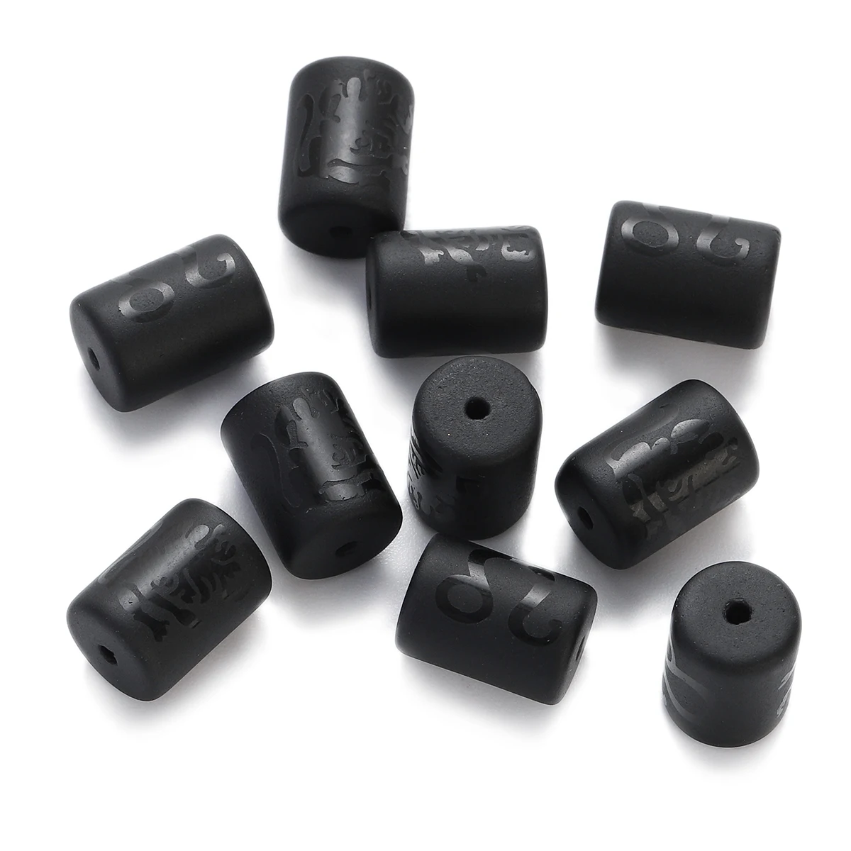 12 كوكبة الخرز الحجر الطبيعي السحر ماتي الأسود الجزع اسطوانة الخرز DIY بها بنفسك صنع المجوهرات النتائج أساور الرقبة #3