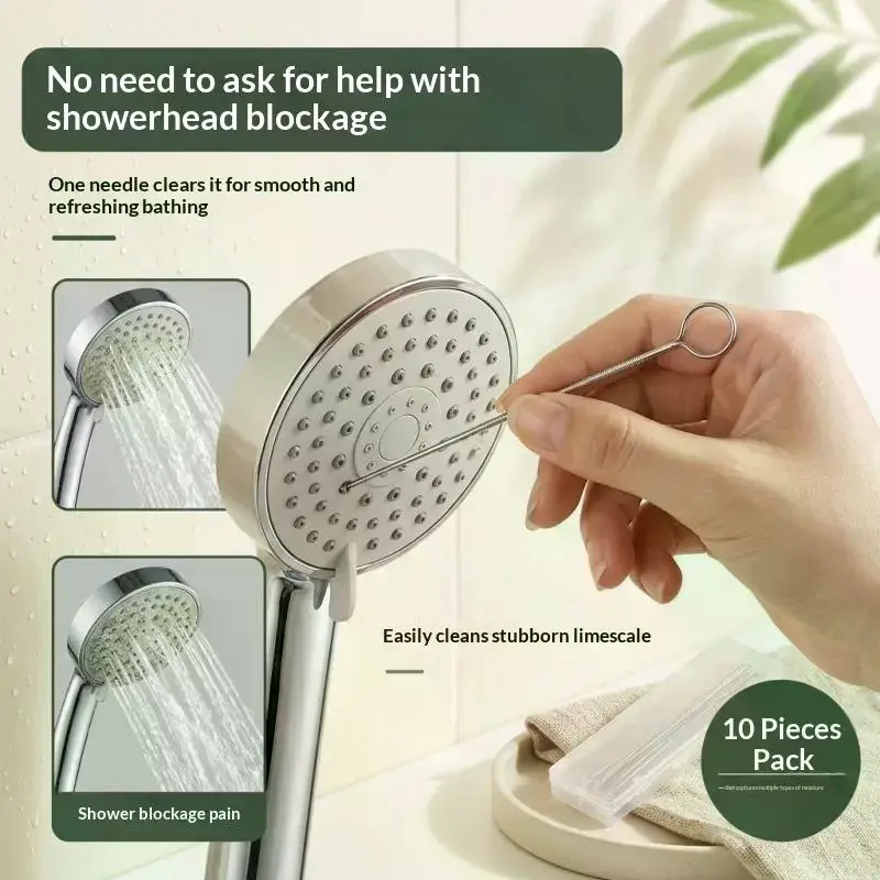 10Pcs Mini Shower Head Cleaning Brush Set Anti-Scratch Nozzle Dredge Cleaner for Home Bathroom Daily Care Supplies