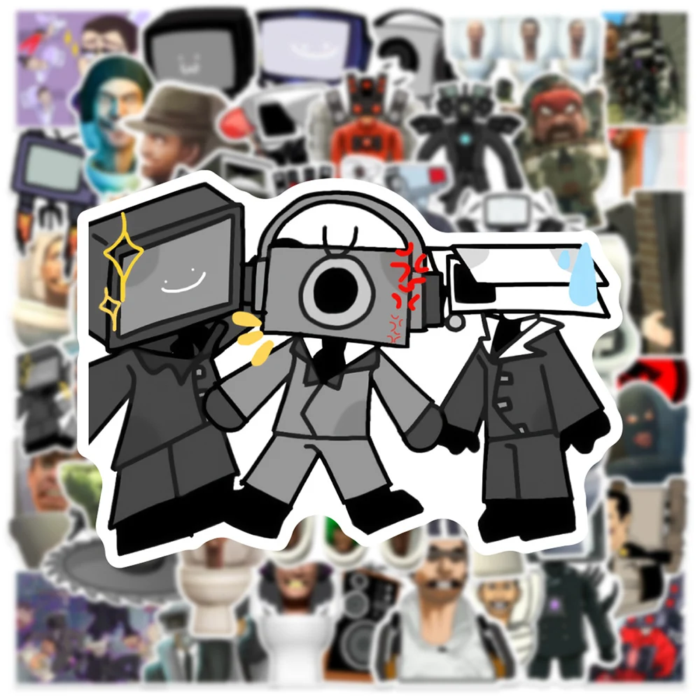 10/30/50pcs Skibidi Toilet Anime Graffiti Stickers Decals DIY Motorcycle Phone Helmet Suitcase Funny Cartoon Waterproof Sticker