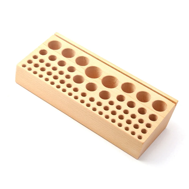ABBY-Tool Rack 68 fori manuale fai da te in legno di faggio tavolo portautensili rack di stoccaggio portautensili per stampa cassetta degli attrezzi durevole