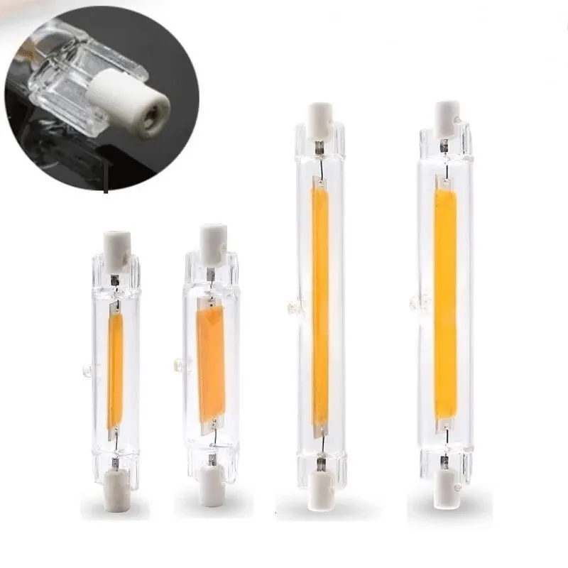 LED R7S Glass COB Tube Bulb 78MM 118MM Corn Lamp 110V 220V High Power J78 J118 Replace Halogen Light Lampadas LED R7S Glass