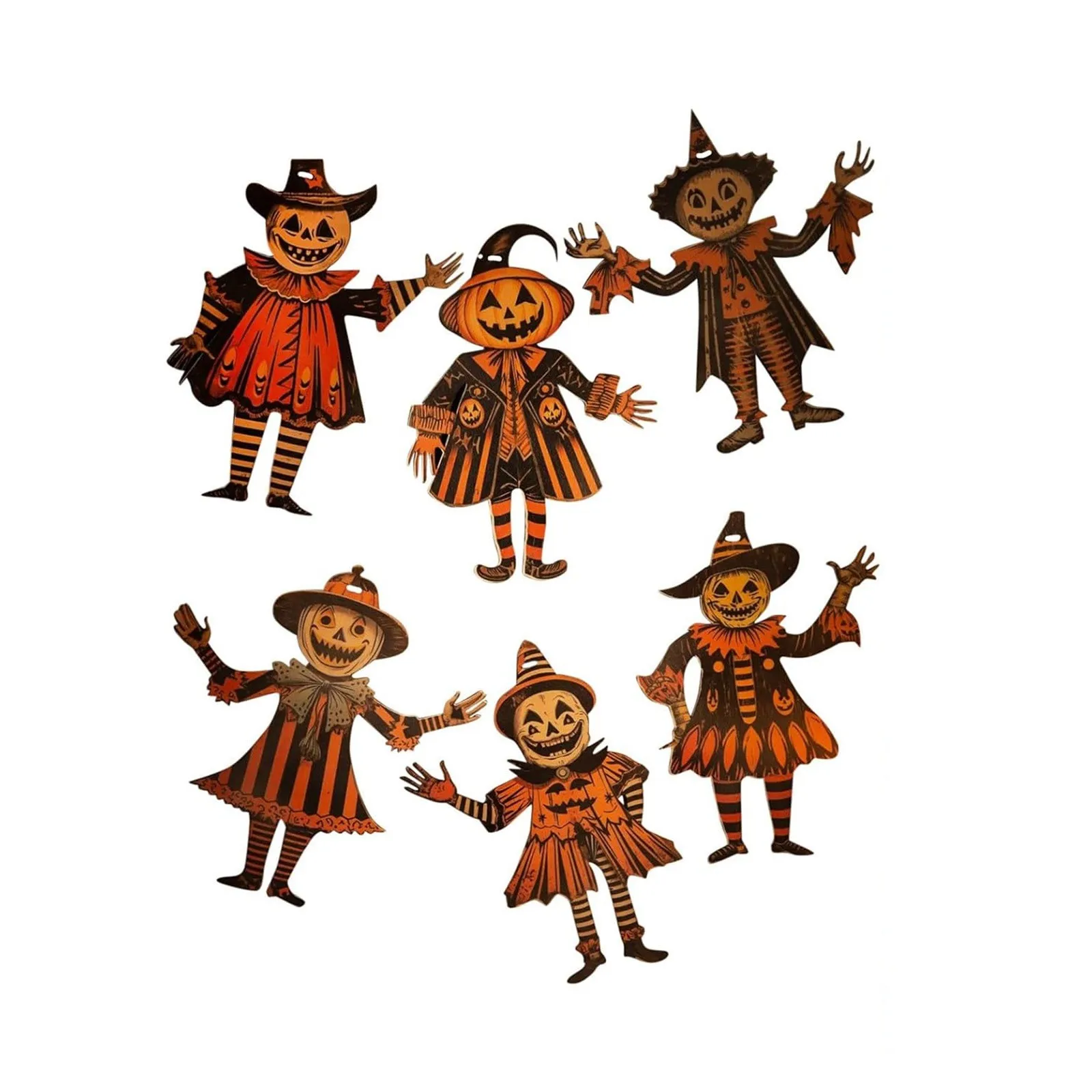 

2D Wooden Different Expressions Ghosts Handing Supplies Halloween Party Home Atmosphere Decoorative Props Set