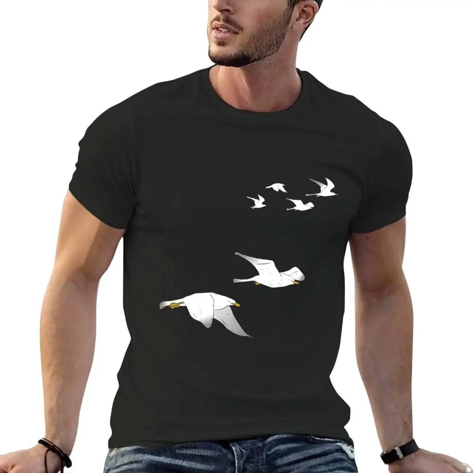 Seagulls T-Shirt cotton graphic tees baggy shirts hippie clothes customs design your own mens t shirts