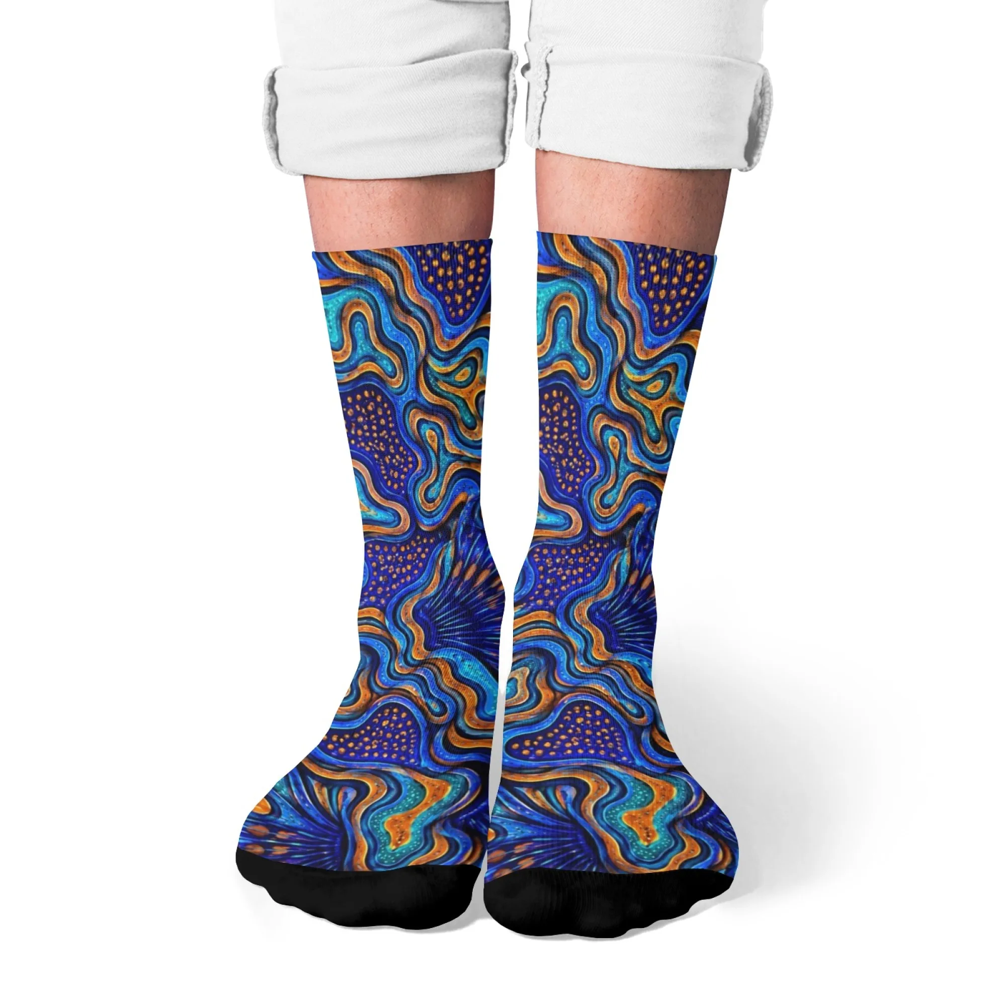 Ethnic Art Socks Soft Comfortable Skin-Friendly Men's Socks Outdoor Sports Fitness Retro Trend Street Style Compression Socks