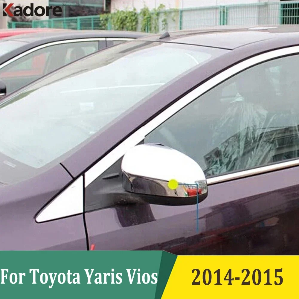 

For Toyota Yaris Vios 2014 2015 Sedan ABS Chrome Side Door Rearview Mirror Cover Trim Car Sticker Exterior Accessories