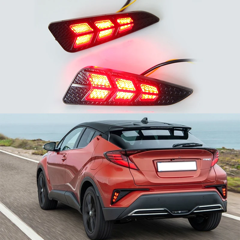 

LED Car Rear Reflector Tail Light Brake Lamp w/ Turn Signal Accessories For Toyota C-HR CHR 2016 2017 2018 2019 2020 2021