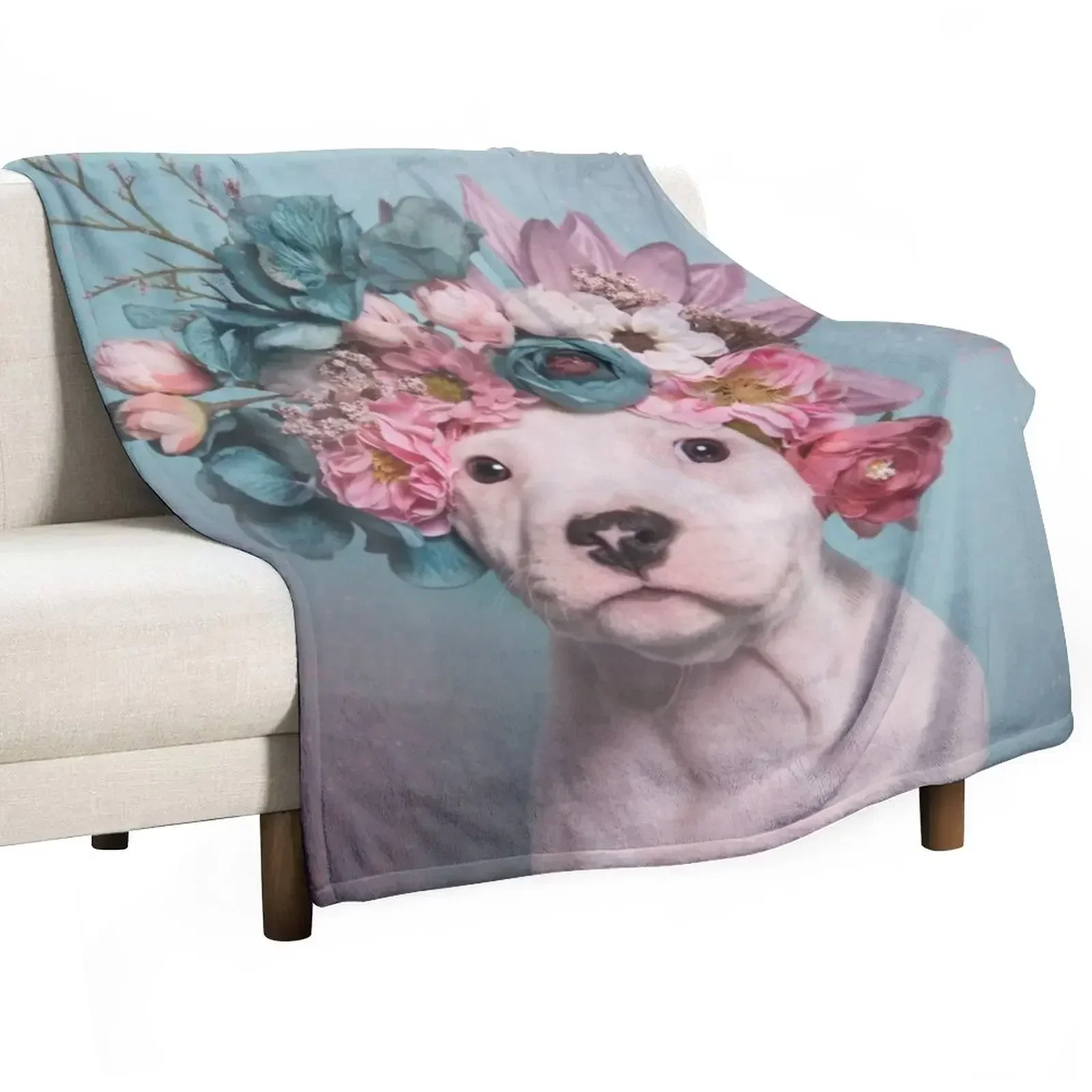 

Flower Power, Salty Throw Blanket Decorative Sofas Sofas Blankets