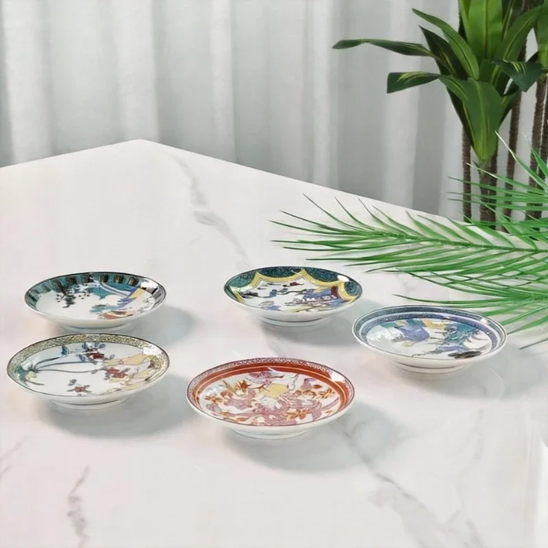 Japanese-Style Bone China Dipping Dish Creative Pattern High-Looking Household Dipping Seasoning Snack Dish