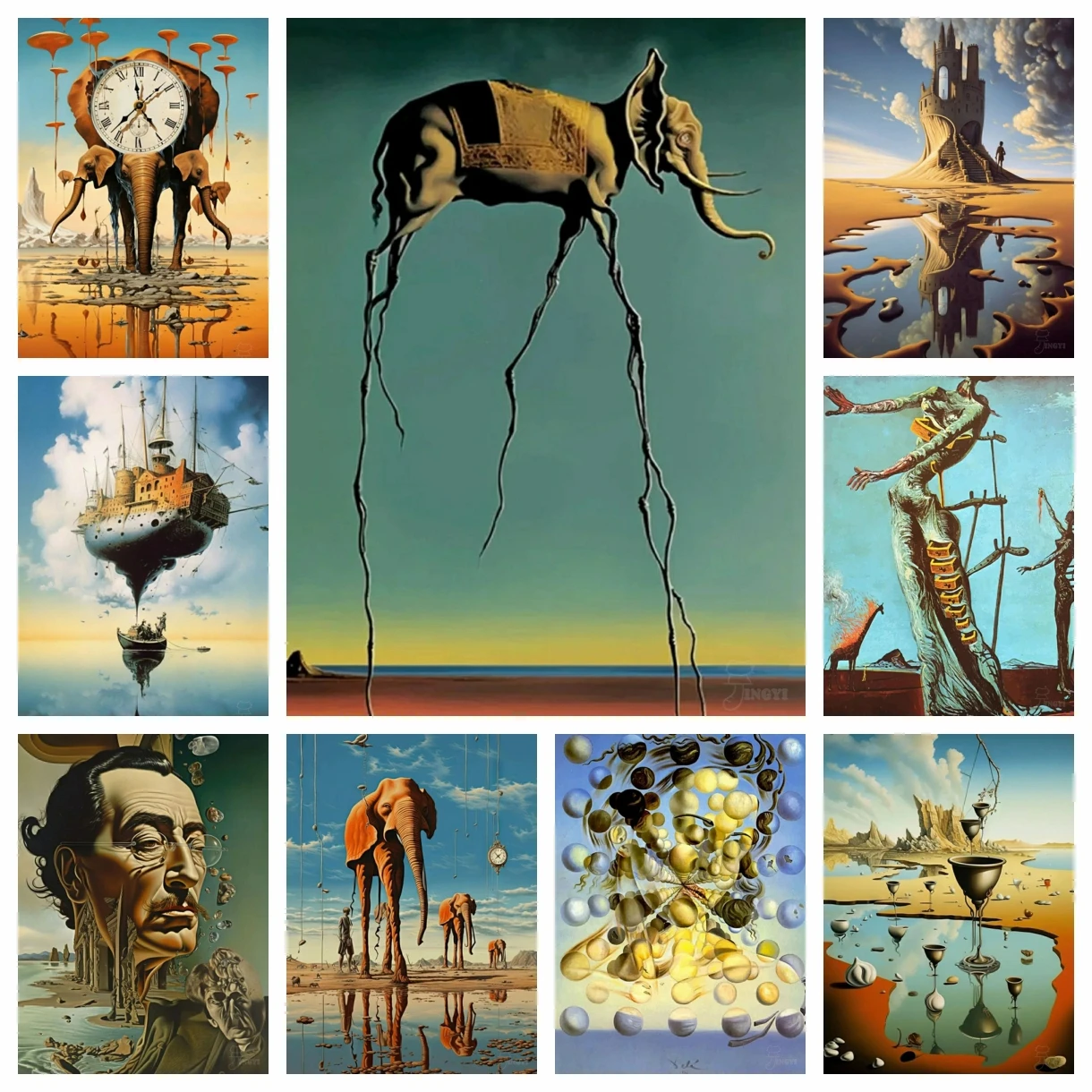 Embroidery Artwork - Surrealism Famous Artwork By Salvador Dali