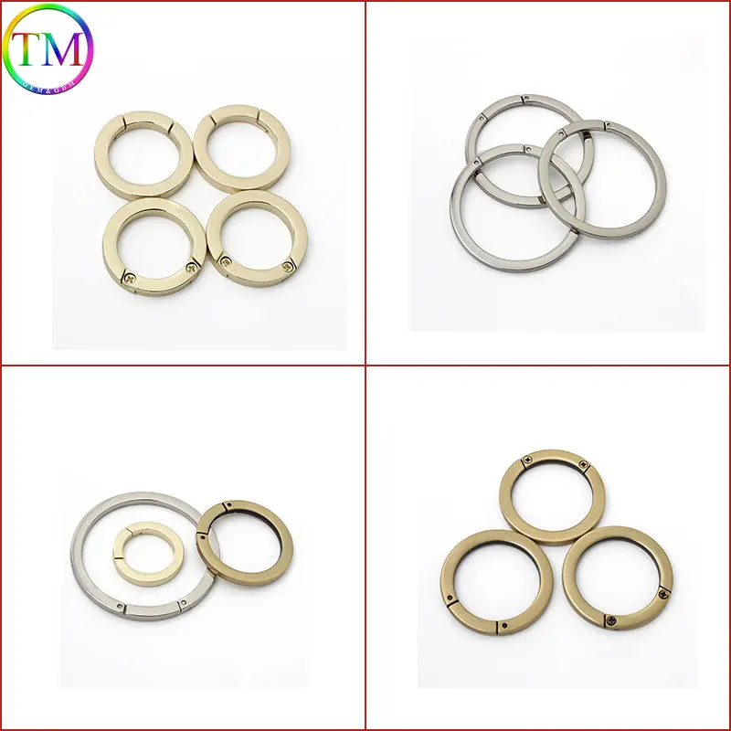 10-50 Peças Parafuso de Metal O-Ring Primavera Portão O Anel Openable Keyring Saco Cinto Cinta Cadeia Fivelas Snap Fecho Trigger Hardware