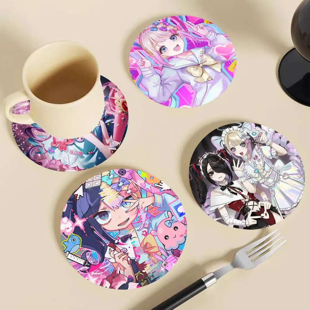 Game Needy Streamer Overload Round Wooden Coasters Suitable For Restaurants And Coffee Home Gift Choice Holidays