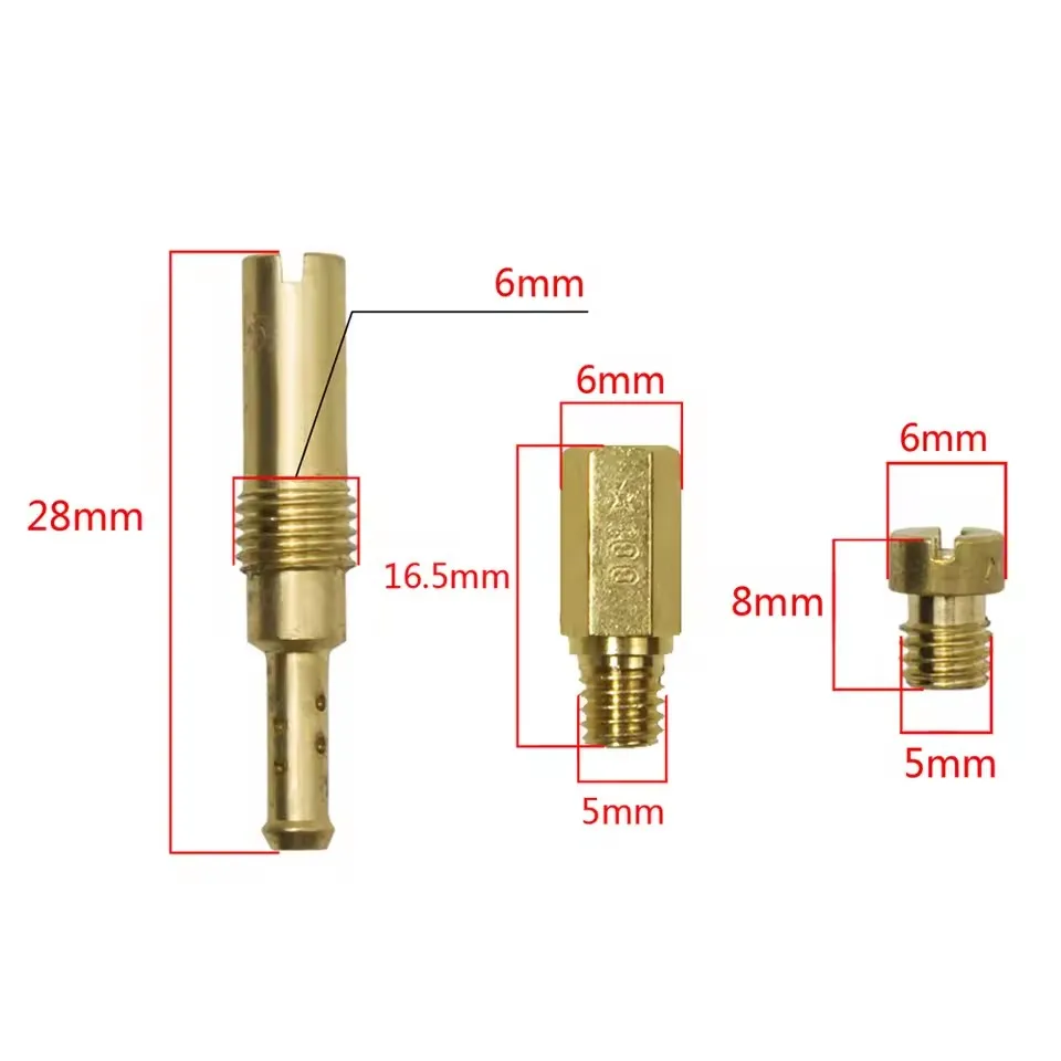 10/20 PCS Mortorcycle Carburetor Nozzle Main Jet and Slow/Pilot Jet Set Replacement For NSR KSR PE PWK PWM Keihin OKO KOSO CVK