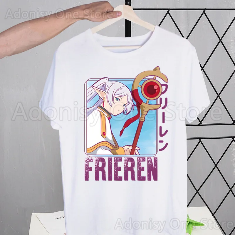 Frieren Harajuku Men's tshirt Printed Unisex Short Sleeve t shirt Casual T-shirt Male Streetwear Tops image 3