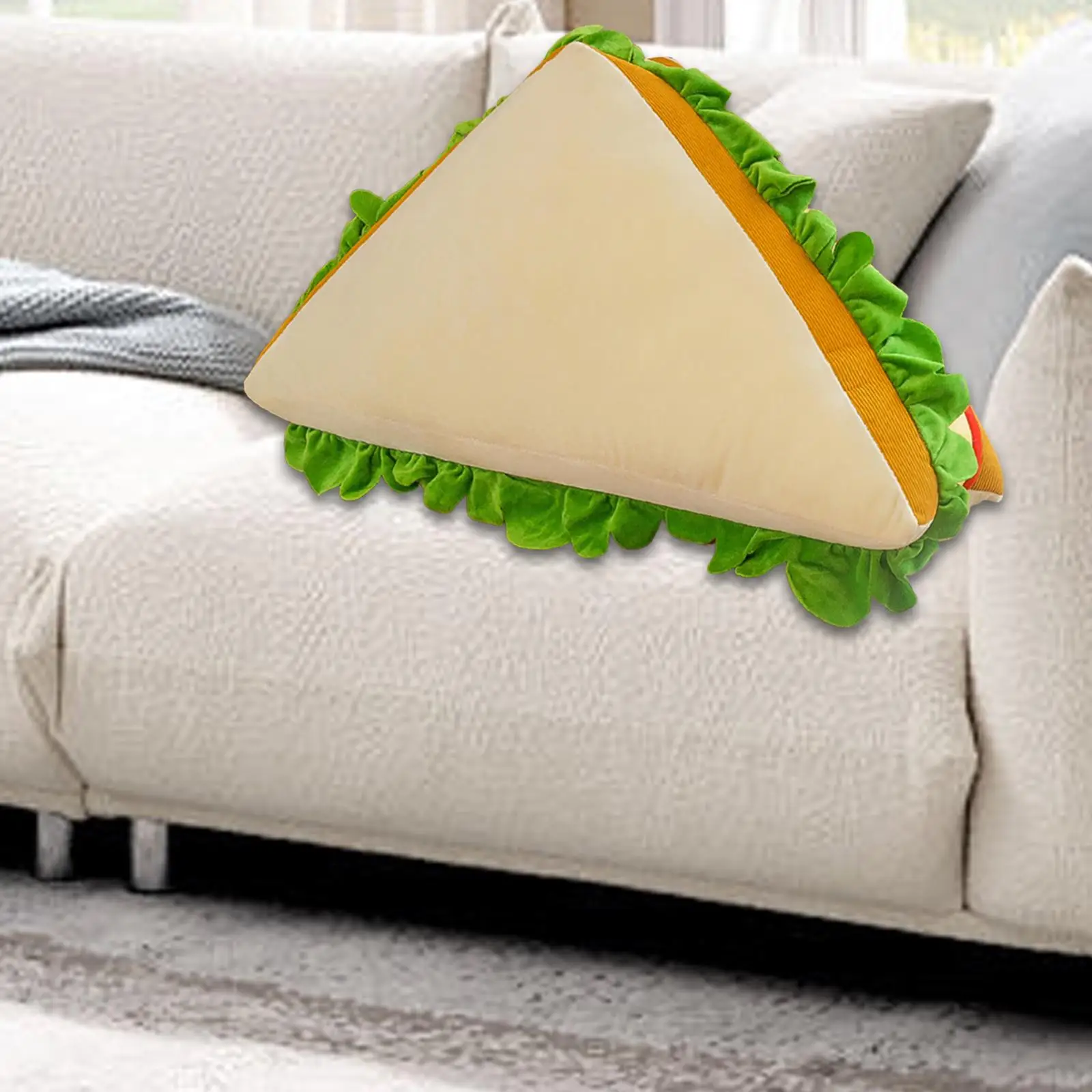 

Sandwich Toy Food Pillow Multifunction Backrest Cartoon Soft Funny Stuffed Animal for Kids Adults Bedding Bedroom