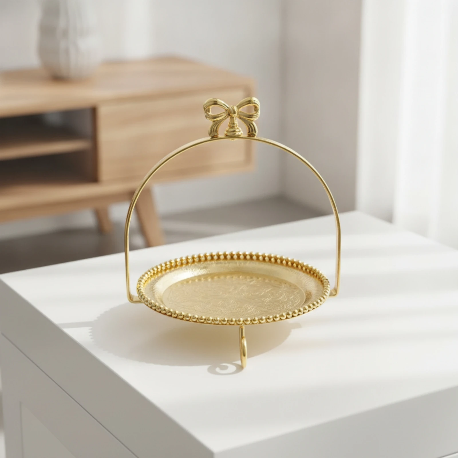 Dessert Stand with Tray Tabletop Cake Display Stand Elegant Classic for Party Hosts, Weddings, Birthday Parties