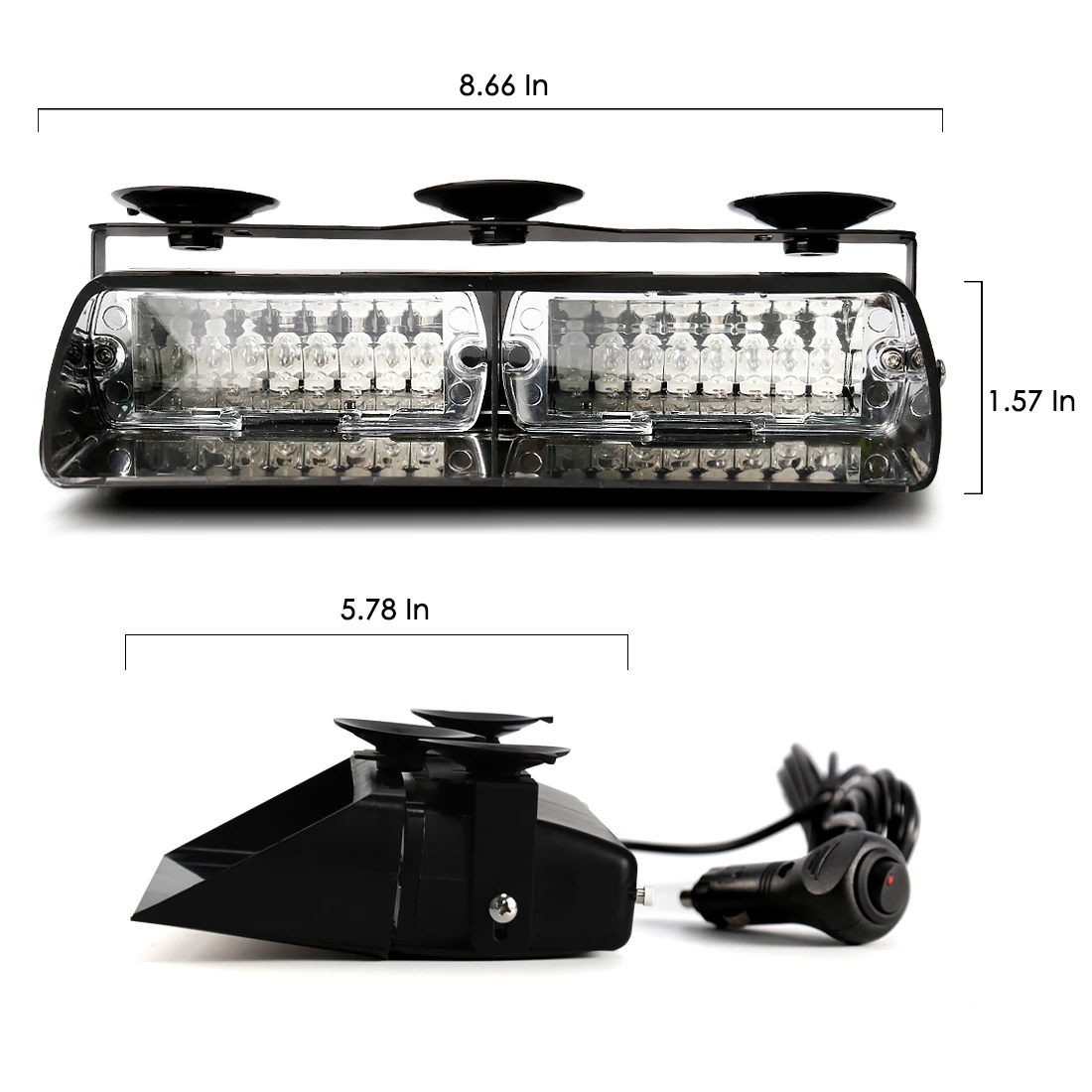 Feux de signalisation stroboscopiques à 16 LED pour pare-brise, accessoires de voiture, rouge, bleu, jaune, ambre, blanc, vert