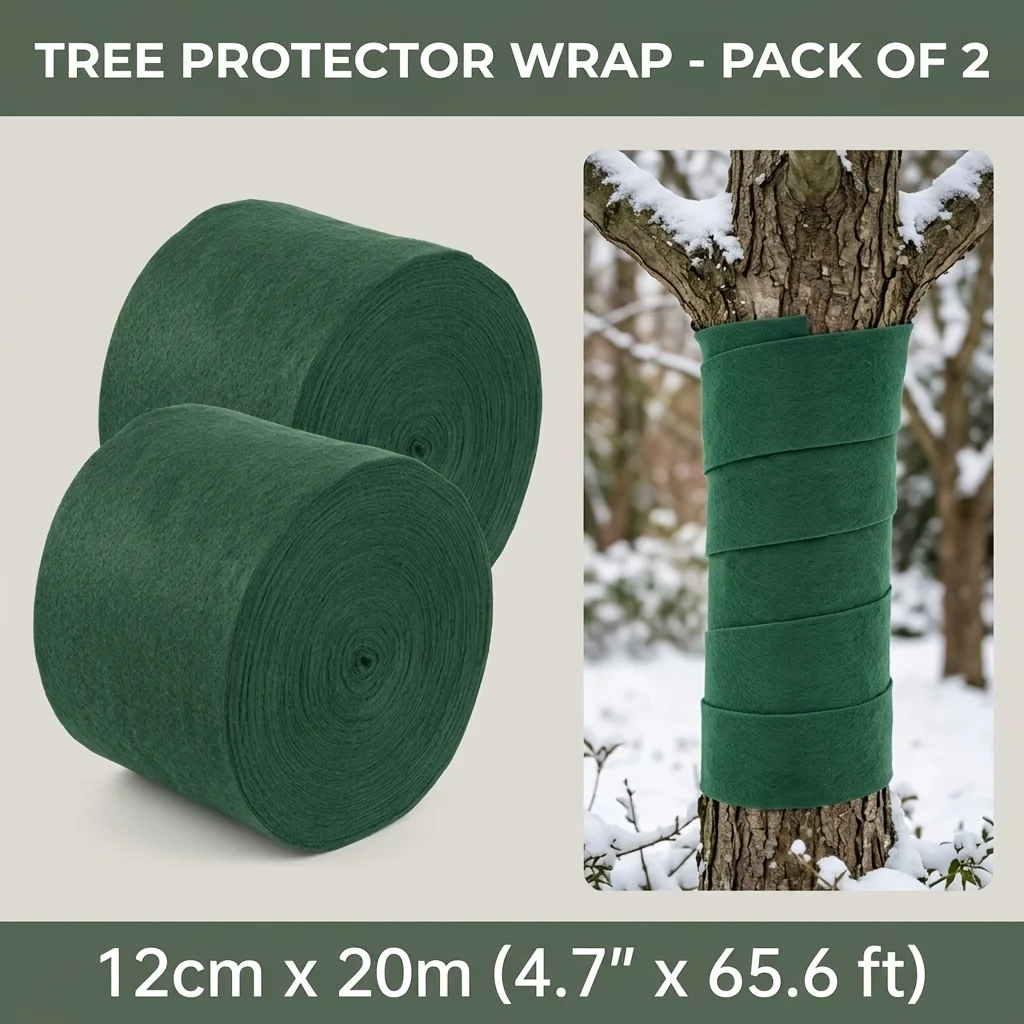 2Pcs Tree Protector Wrap 12cm×20m Winter Anti-Frost Tree Trunk Bandage Garden Plant Warm Protection Cover