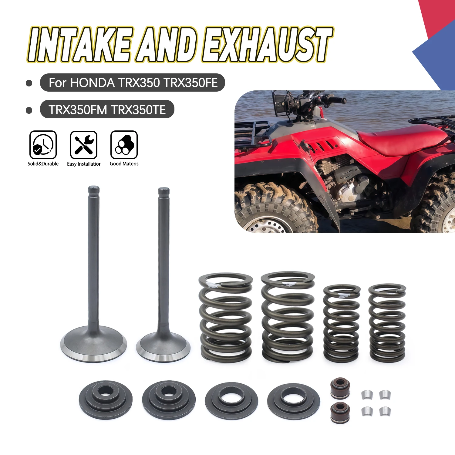 

Motorcycle Accessories Intake Exhaust Valves Engine kit For HONDA TRX350FE ES TRX350FM S TRX350TE ES TRX350TM 2006-2004