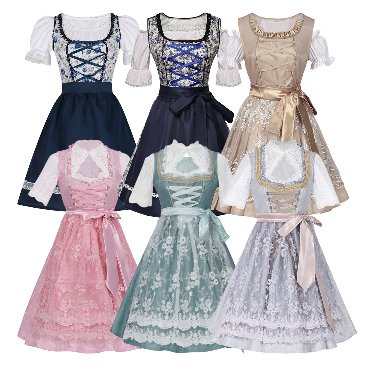 Alemania Munich Oktoberfest Vintage cerveza chica vestido Dirndl bávaro tradicional carnaval fiesta taberna traje de sirvienta