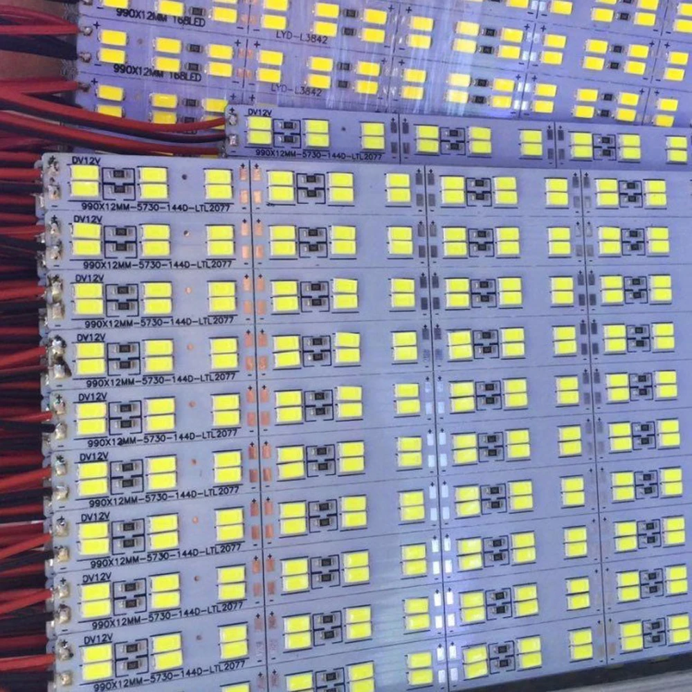 10szt 0.25m 0.5m Dwurzędowa taśma LED Twarda sztywna taśma LED Naturalna biel 4000k 3000k 6000k 12v 24v 5630 Czerwony Zielony Niebieski CCT Bar