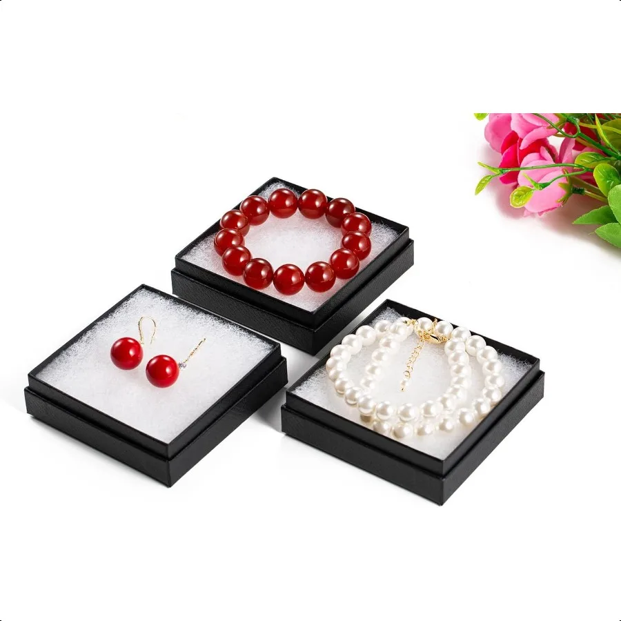 Magicool Confezione da 20 contenitori per gioielli in cartone da 3,5x3,5x1 pollici, utilizzati per collane, bracciali, orecchini, gioielli, piccoli gioielli, confezione regalo