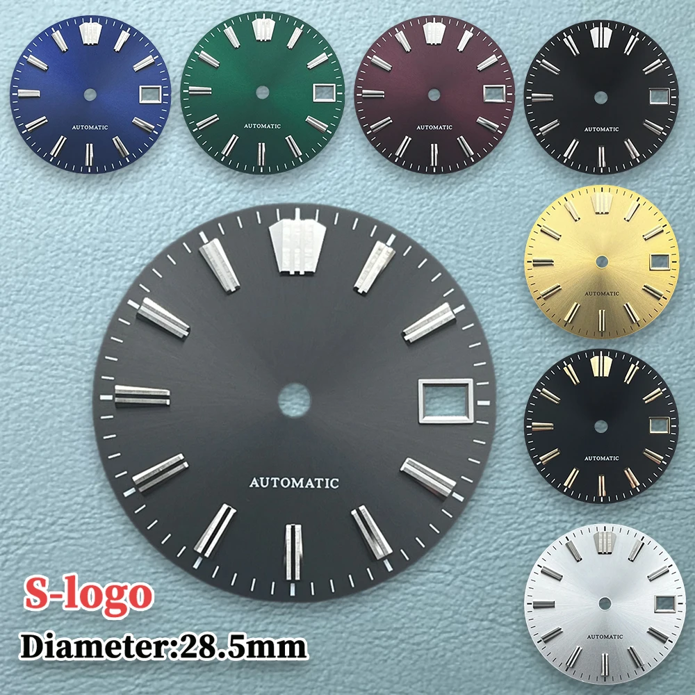 28.5mm S Logo Golden Sunray NH35 Dial Fit NH36/4R/7S Movement  High Quality Watch Modification Accessories Repair tools