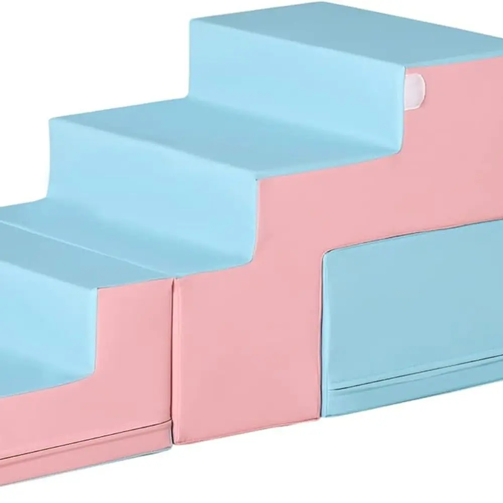 Brinquedos de escalada para crianças, blocos de escalada de espuma, 2 peças de couro PU conjunto de jogo macio interno para rastejar ou deslizar de idade de 1 a 3 anos