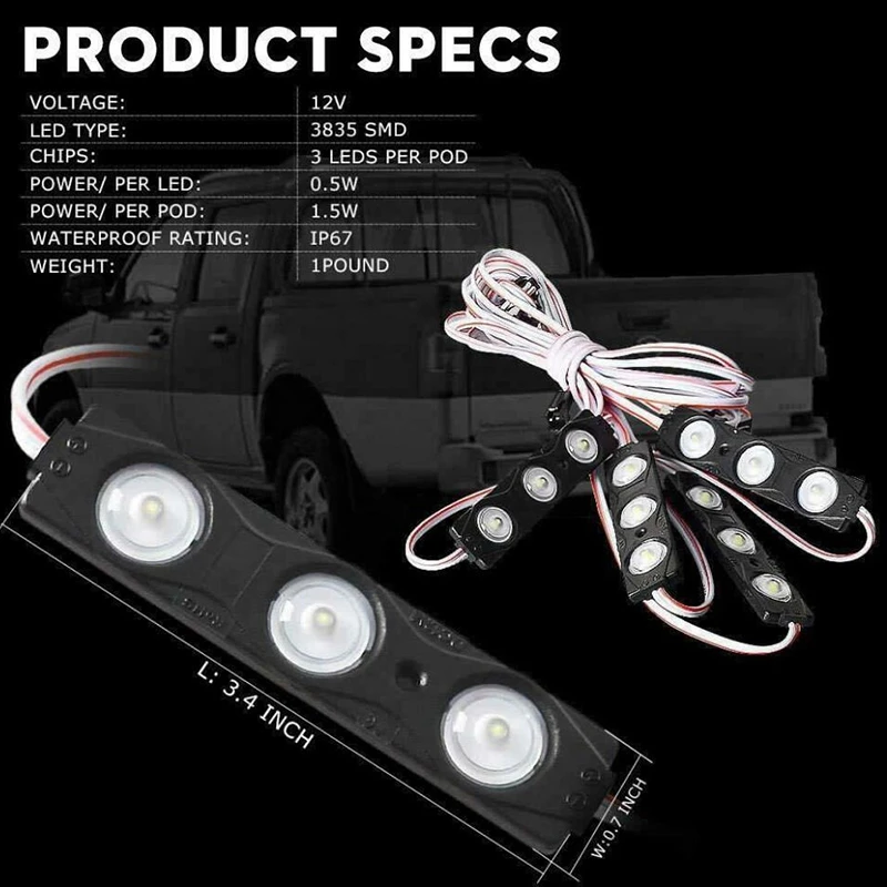 Led Rock Light for Bed Truck,Off Road Under Car,Rail Lights