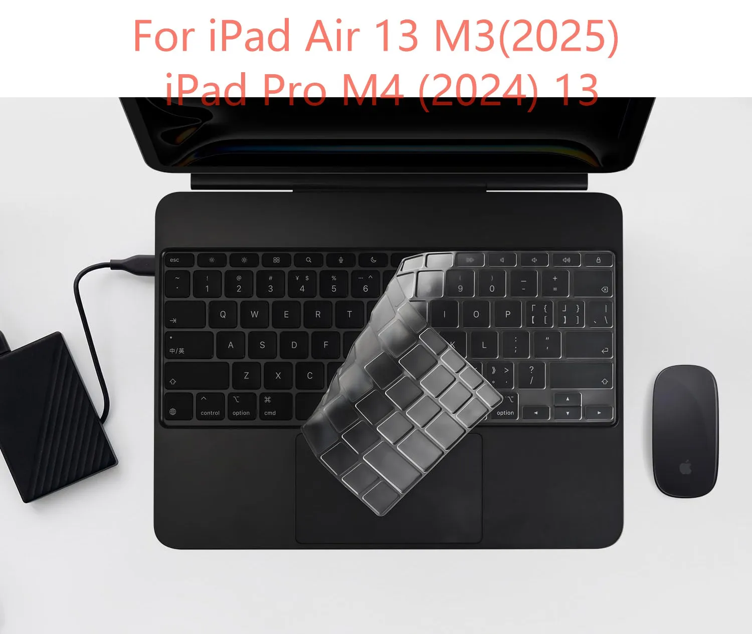 Euro EU Japanese TPU tablet Keyboard Cover Protector for Apple  iPad Air 13 M3 2025 & iPad Pro M4 2024 Magic Keyboard, 13