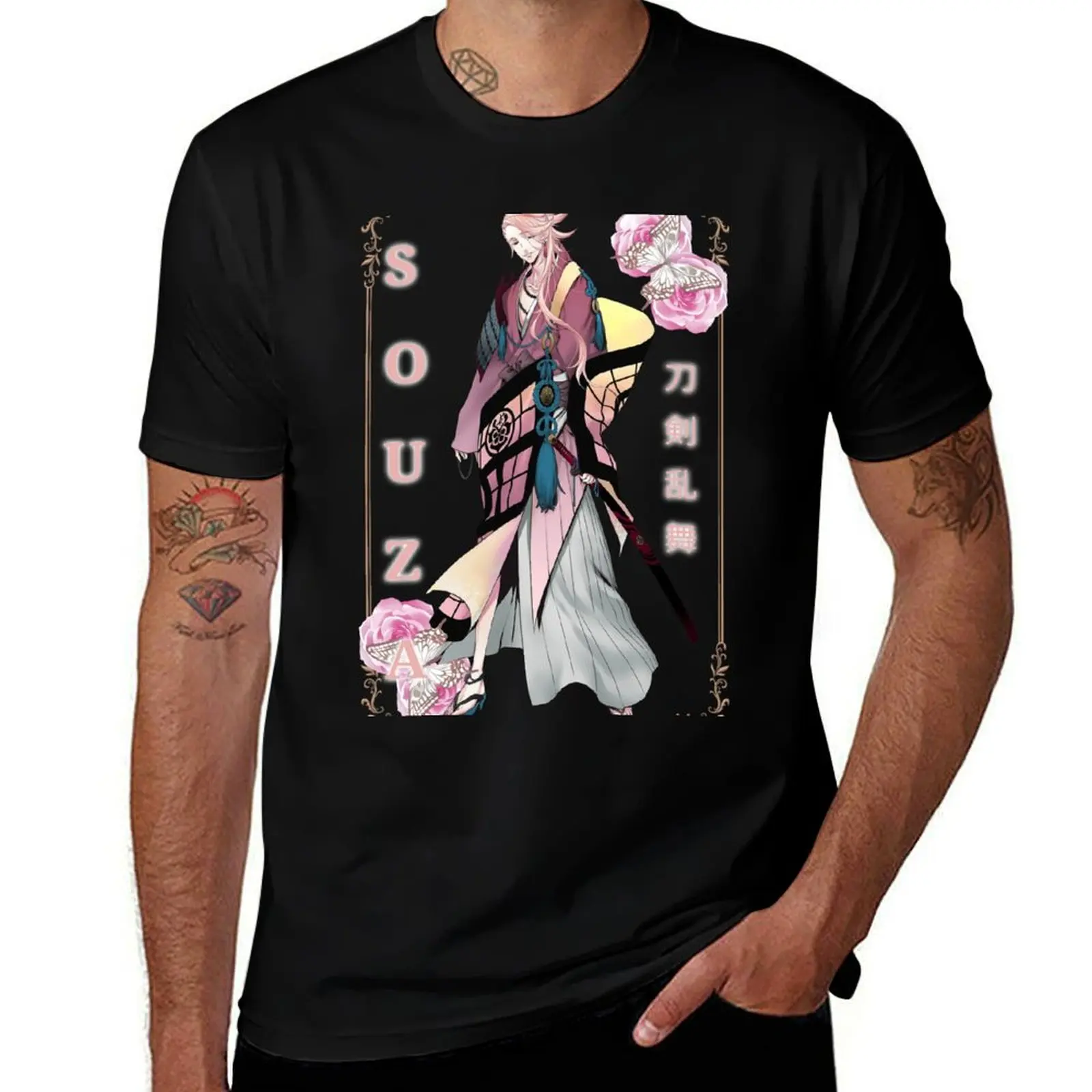 

Souza Samonji (Touken Ranbu) T-Shirt customizeds football t shirt clothes mens workout shirts
