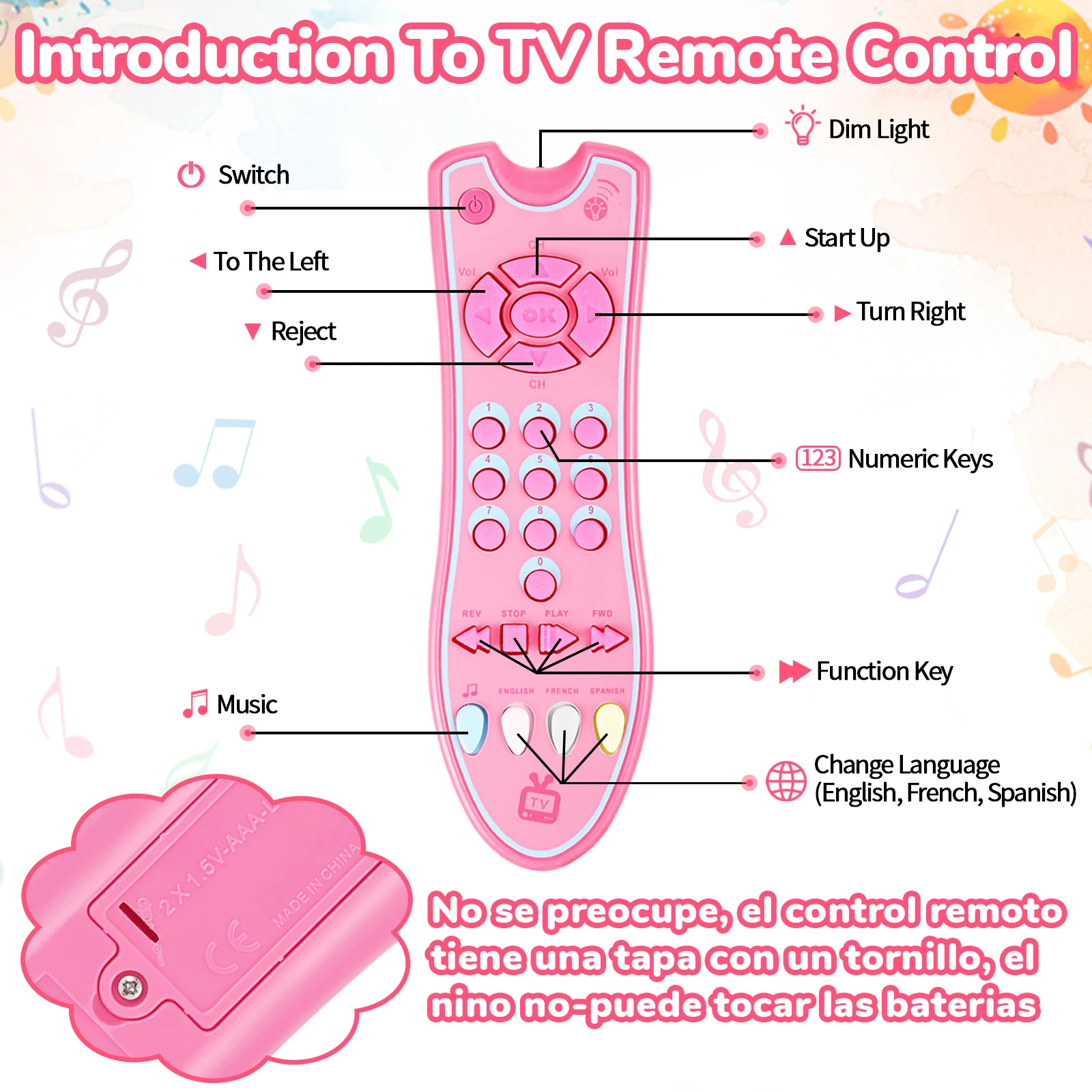 아기용 텔레비전 리모컨 장난감 다채로운 초기 교육용 전기 침실 컨트롤러 장난감 색상