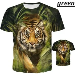 2022 New Men and Woman Unisex 3D Tiger Print Short Sleeve T-Shirt Hip Hop Couple Tee Tops Plus Size XS-5XL