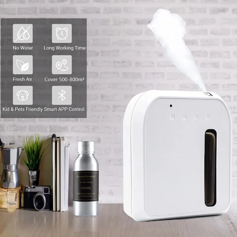 Diffuseur d'Huile Essentielle Bluetooth avec Pulvérisation existent, Désodorisant pour Hôtel, Grande Surface de 800 m3, sexuellement de Maison, Méthodes d'Aromathérapie pour Utilisateurs