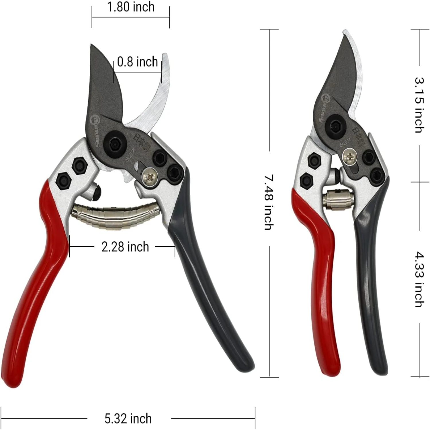 Enhanced Comfort Pruning Shears - Non-Slip Carbon Steel Blade - Efficient Tree Branch Trimming - Farm & Landscaping Tool