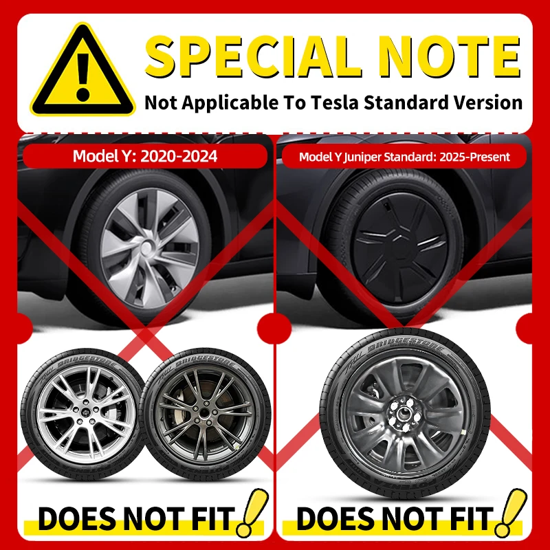 4PCS for New Model Y 2025-2026 Juniper 19 Inch Knife Hub Cap Full Rim Cover Replacement Wheel Cap Accessories Design for Tesla
