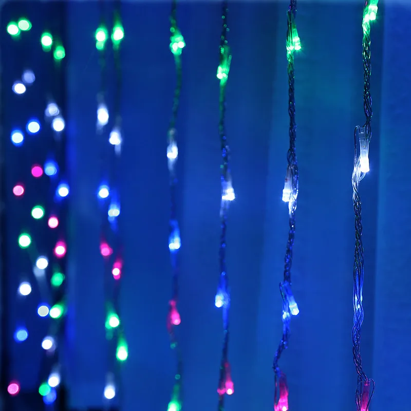 

Pop LED Waterfall Curtain Icicle String Light Christmas Wedding Party Background Garden Decoration Lamp AC220v 3*3M 3*2M Garland