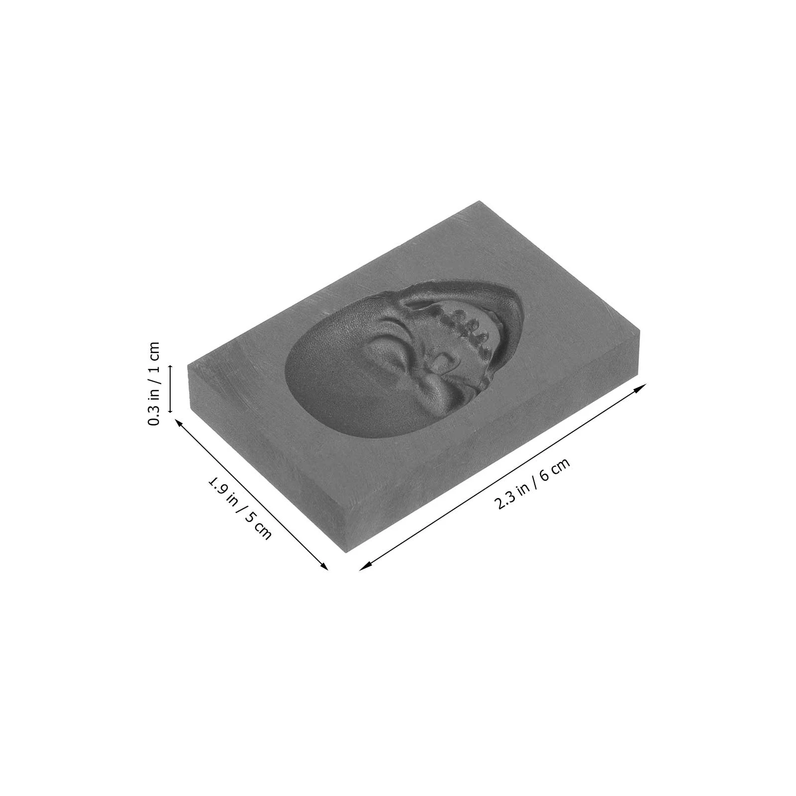 Molde de caveira lingote de fundição de alta densidade para consumo de energia de cimento fusão grafite diy ferramenta de ouro estabilidade térmica prático