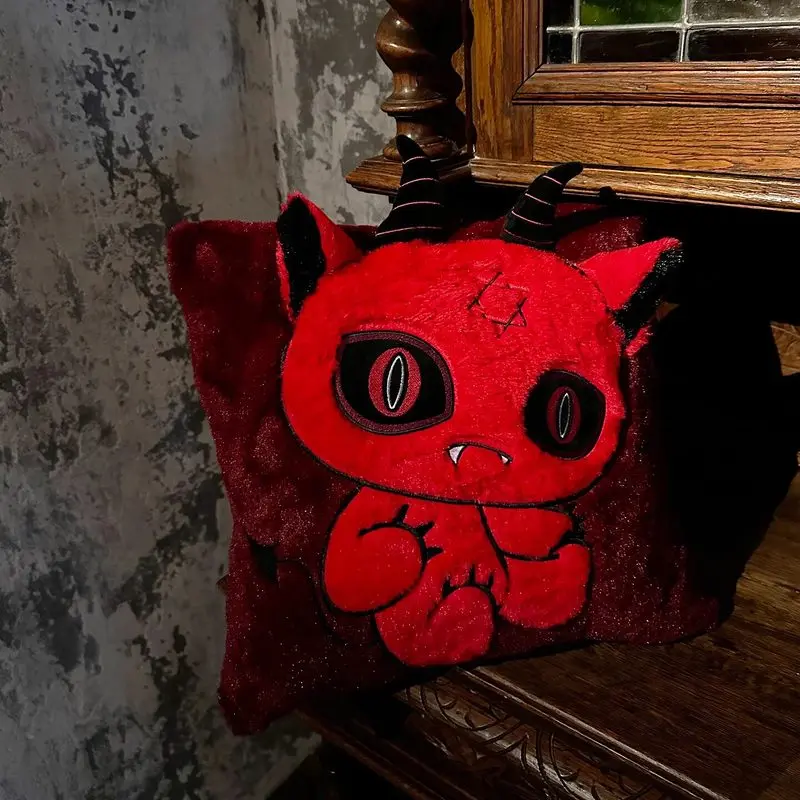 alice-gothic-skull-horned-plush-pillow-dark-grim-reaper-subculture-soft-fluffy-home-decor-for-goth-enthusiasts-niche-cartoon