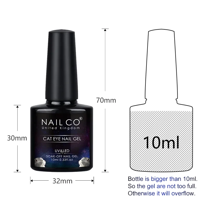 NAILCO Transparent Cat Eye Gel Nail Polish 10ml UV Nail Art Semi Permanent Lakiery Hybrydowe Magnet SPAR Lacquer Gel Vernis Soak