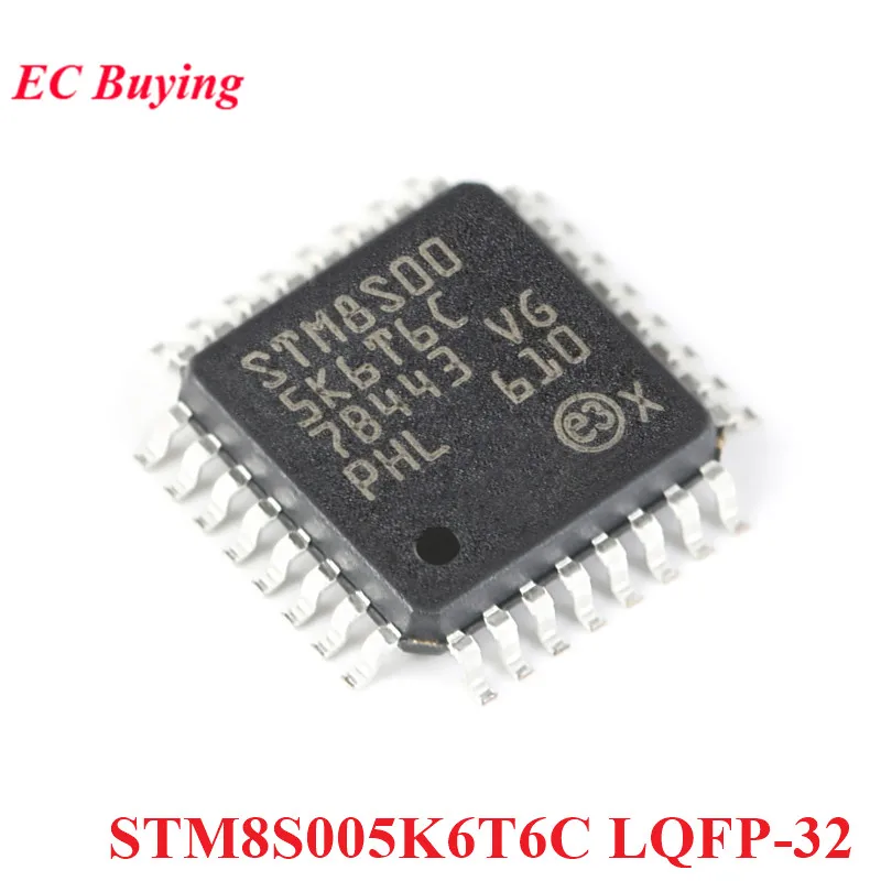 2 stks/1 st STM8S005K6T6C STM8S005 STM8S005K6 STM8S00 LQFP-32 16 MHz 32 KB Flash 8bit Microcontroller MCU IC Controller Chip