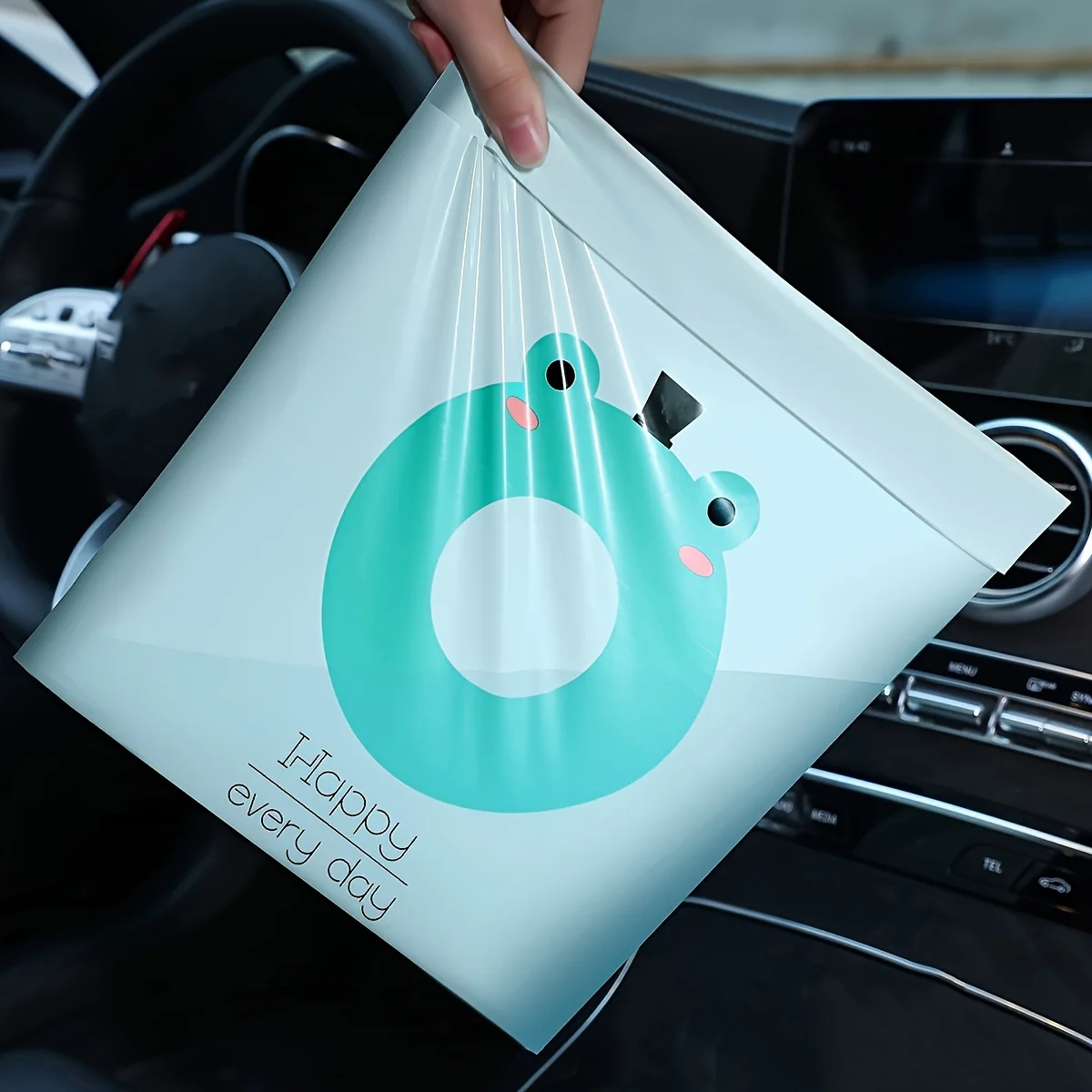 15pcs Disposable Self-Adhesive Car Biodegradable Trash Rubbish Holder Garbage Storage Bag For Auto Vehicle Kitchen Cleaning Bag