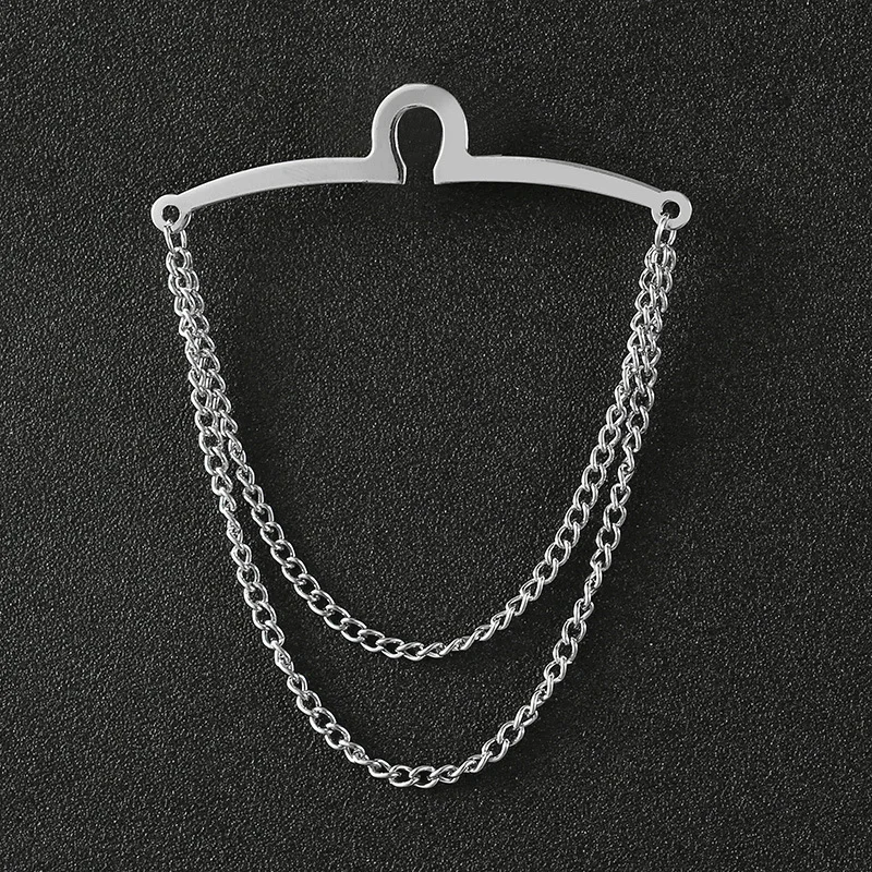 أزرار سلسلة ربط معدنية على شكل حرف U للرجال بإبزيم ربطة عنق للقمصان الرسمية وإكسسوارات وحلي