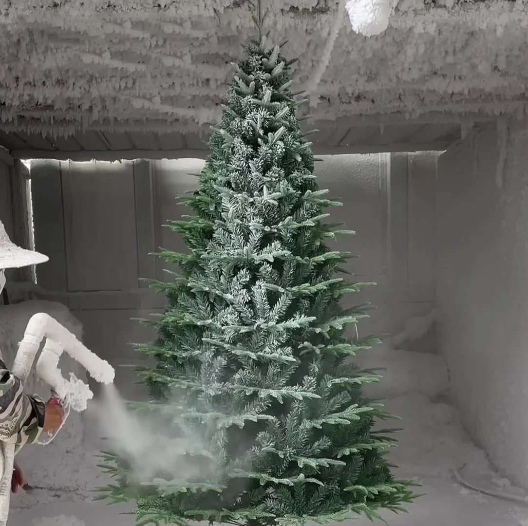 

Detachable Large Artificial Dense White Snowflake Christmas Tree Ornament Low PE Christmas Snow Scene Decoration