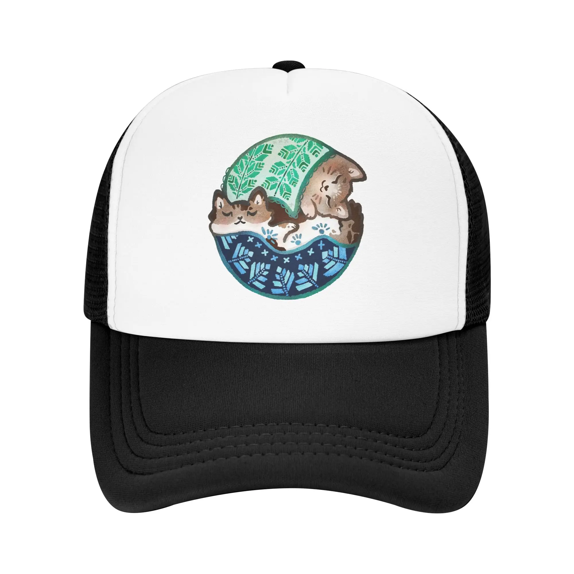 Palestine Cute Cat Mesh Baseball Caps Adult Casual Sun Hats  Hats Adjustable Summer Trucker Cap