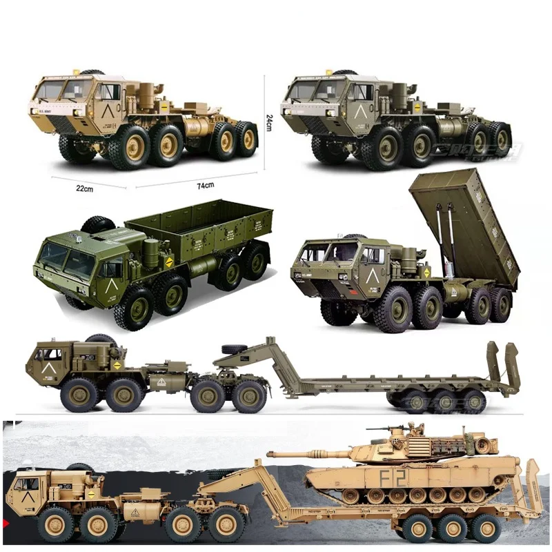 8x8 1/12 HG P802 RCミリタリートラック Hg p802 1/12 rc 8x8 caminhão militar reboque profissional elétrico