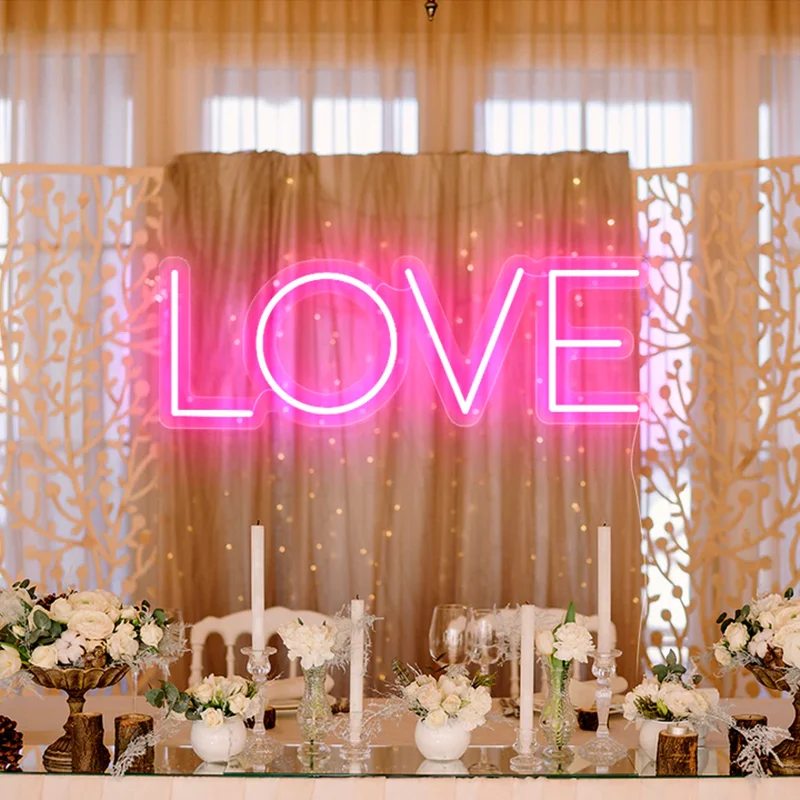 Letrero de amor personalizado de arte neón, propuesta de boda, dormitorio, fiesta, LED, Día de San Valentín, interfaz USB acrílica, decoración de pared para habitación, regalo de luz